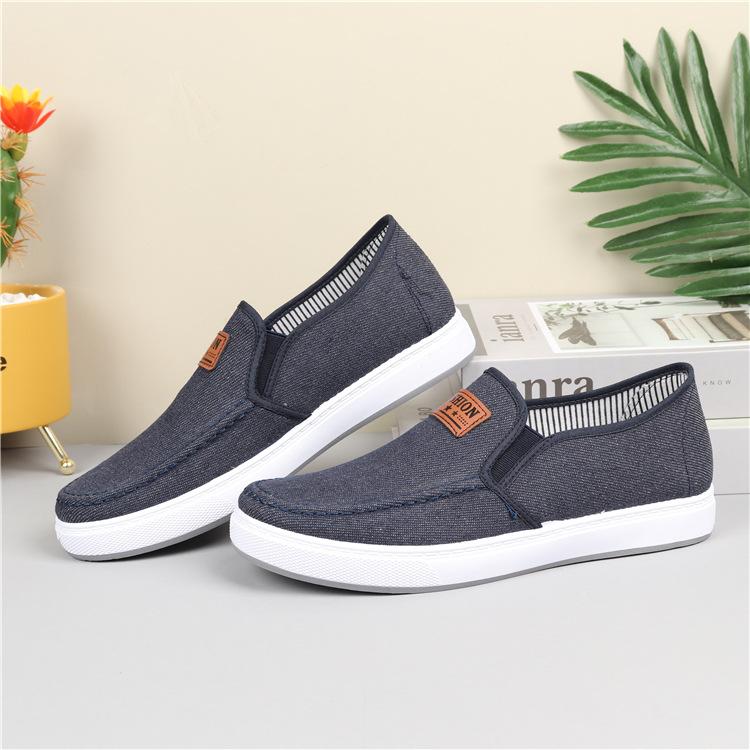 Students Middle-Aged And Elderly Casual Shoes Men'S Single Shoes Cloth Shoes Canvas One Pedal