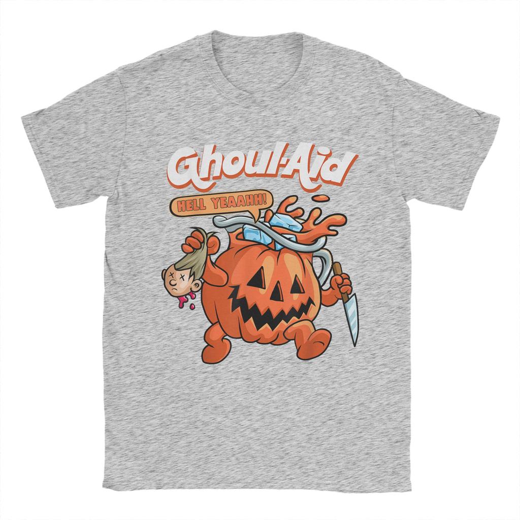 Cool Ghoul Aid Funny Ghoul Pumpkin Cute Meme Halloween T Shirt  Fashion T Shirts Short-Sleeve Tops Summer Plus Size 5XL Clothing