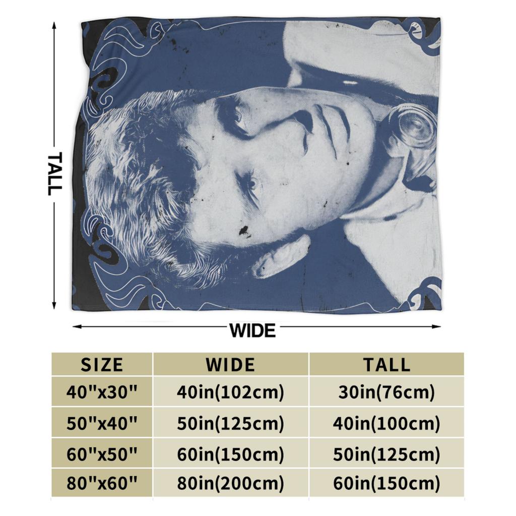 Johnny Hallyday Soft Warm Blanket Girls Boys Plush Throw Blanket Pattern Couch Chair Flannel Bedspread Sofa Bed Cover