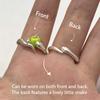Green And Red Christmas Apple And Snake Couple Double-Sided Wearing Open Ring For Women Daily Accessories Party Jewelry Gift