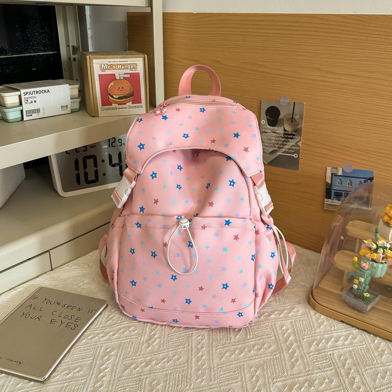 Schoolbag Korean ins wind star backpack female new high school student high value schoolbag large capacity travel commuter backpack