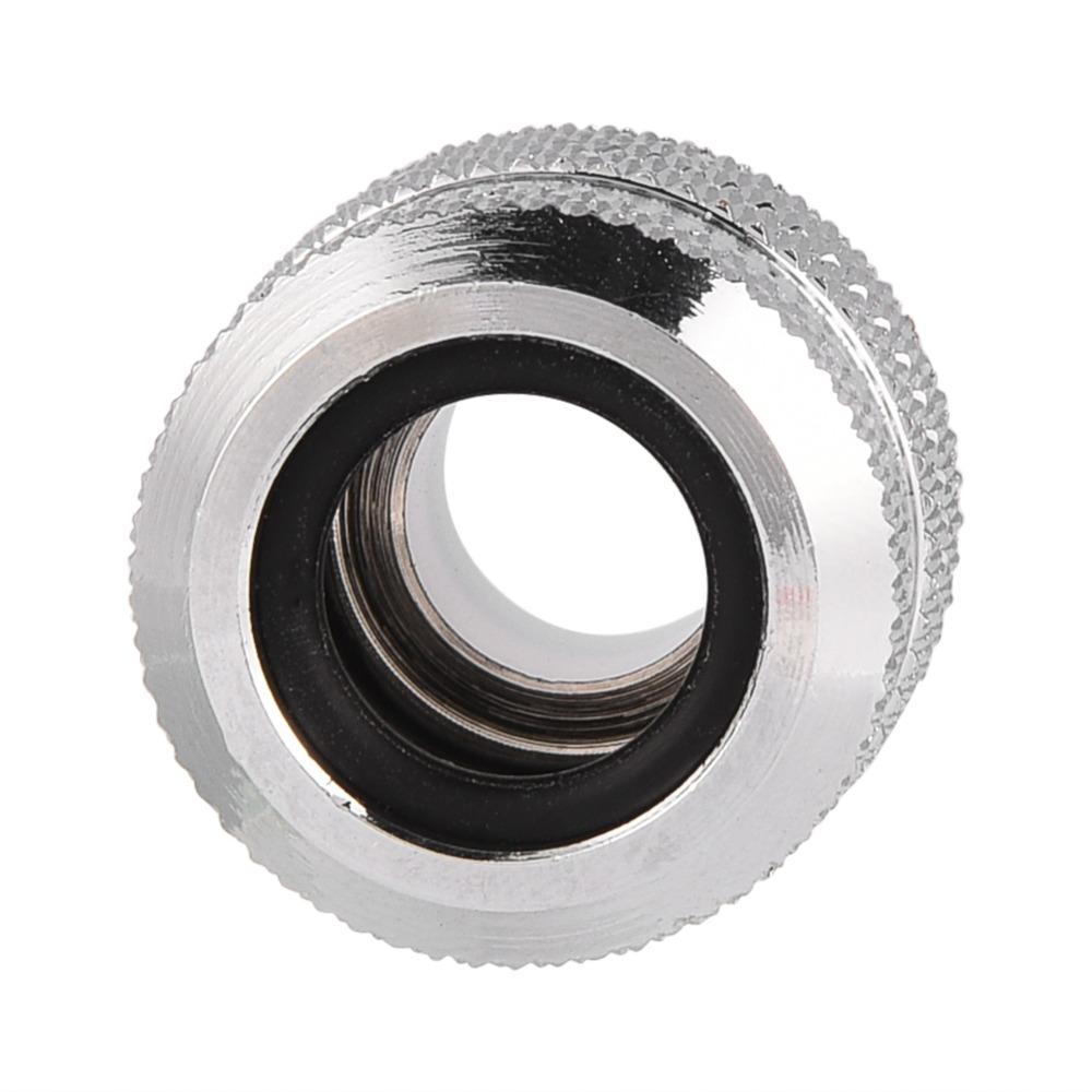 2PCS Quick Tightening G1/4 Compression Fitting OD 14MM Silver/Black Extender Connector Hard Tube Fitting Computer Water Cooling