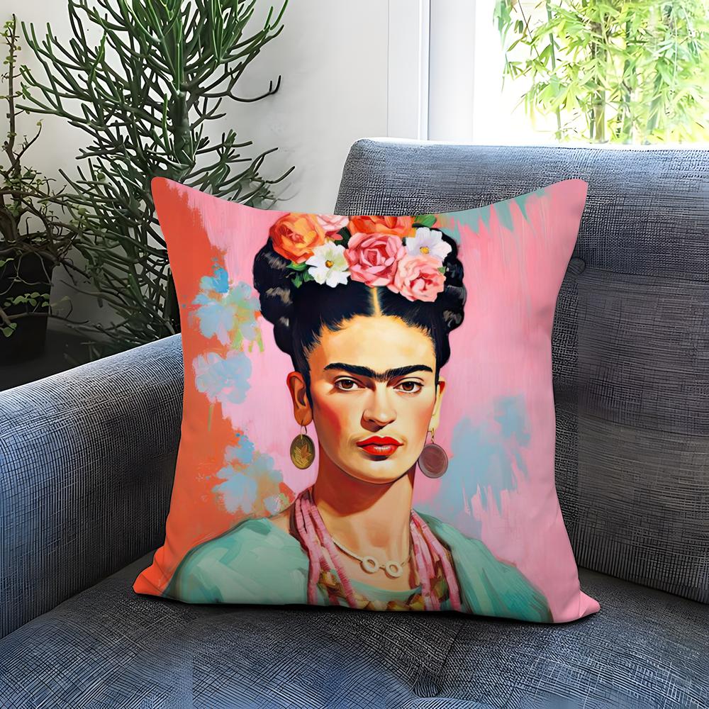 F-Frida K-Kahlo Painting Art Cushion Cover Comfortable Reversible Pillow Cover Ideal for Car Sofa Bedroom & Beyond