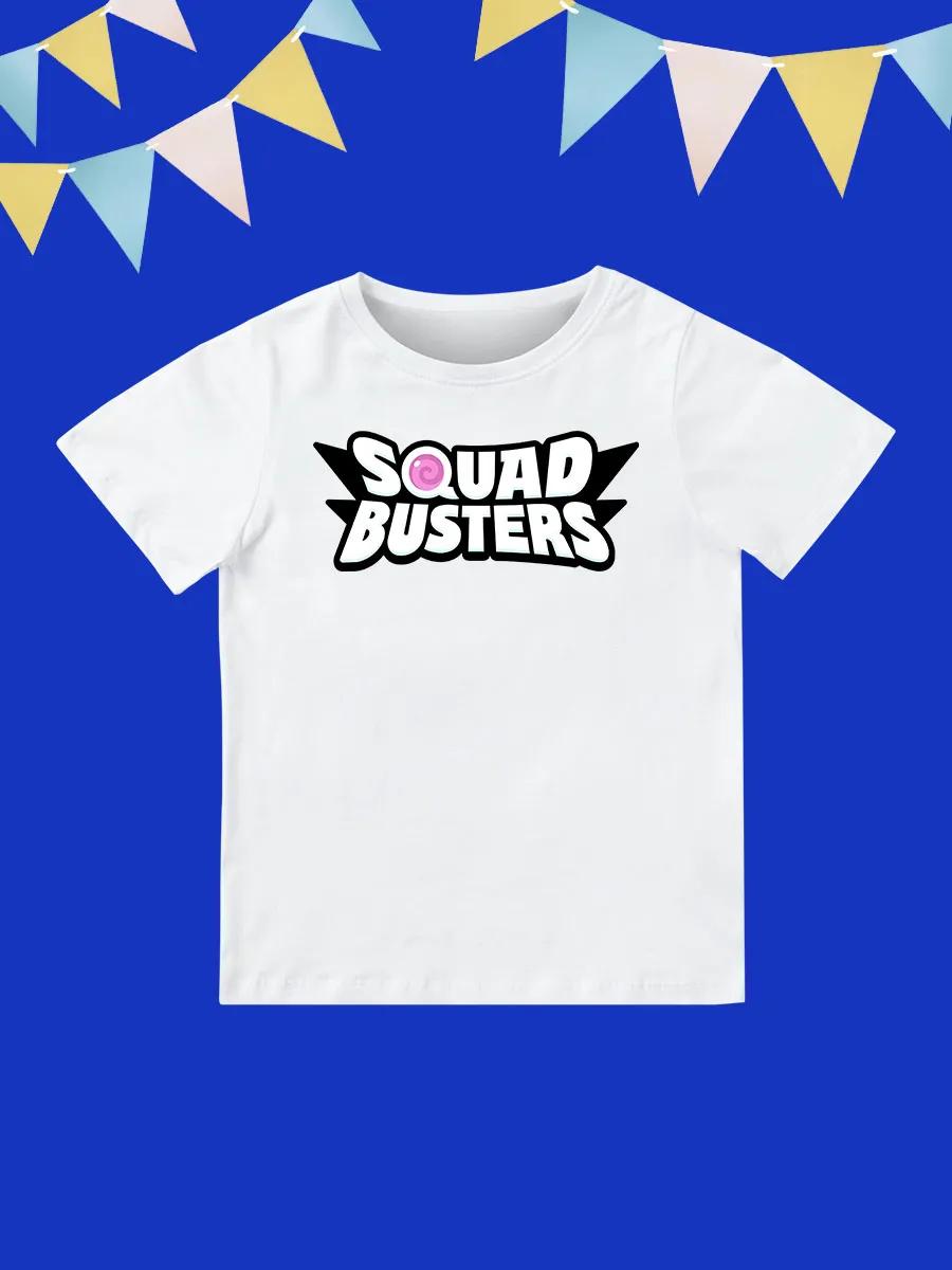 Свитшот с круглым вырезом и принтом, короткий рукав, детские топы Squad Busters 160