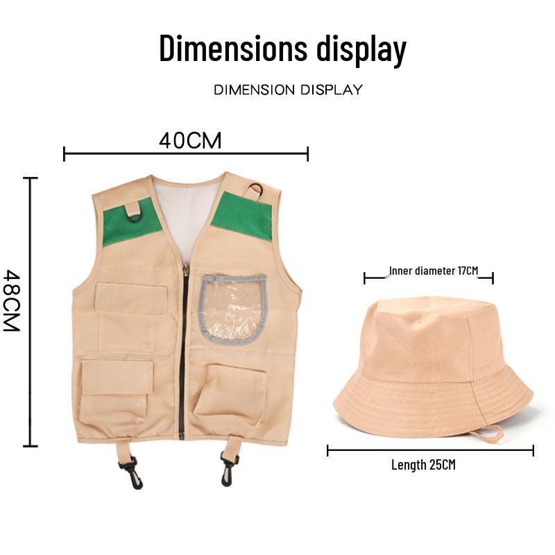 Kids' Adventure Explorer Vest & Hat Cosplay Set