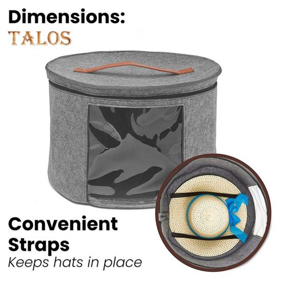 Hat Storage Bucket Organizer Transparent Design Zipper Closure Large Capacity Cowboy Hat Organizer Case with Handle