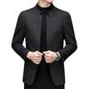 Nuovo Abito Casual con Collo alla Coreana da Uomo, Tendenza per Giovani e Mezza Età, Versione Coreana, Aderente, Elastico