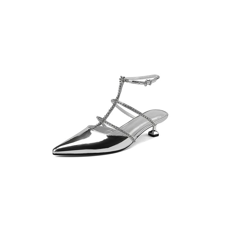 2024 Summer Pointed Stiletto Rhinestone Decorated Sexy Women's Shoes New Fashion Elegant Banquet Party High Heels