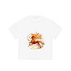Black T Shirt With Flame Horse And 2026 Print For Casual Wear