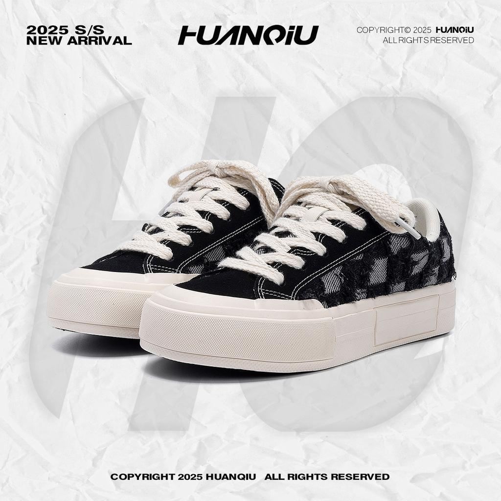 Global canvas shoes men's autumn HQDO-12 ruffian handsome men's shoes trend versatile thick sole heightening casual board shoes