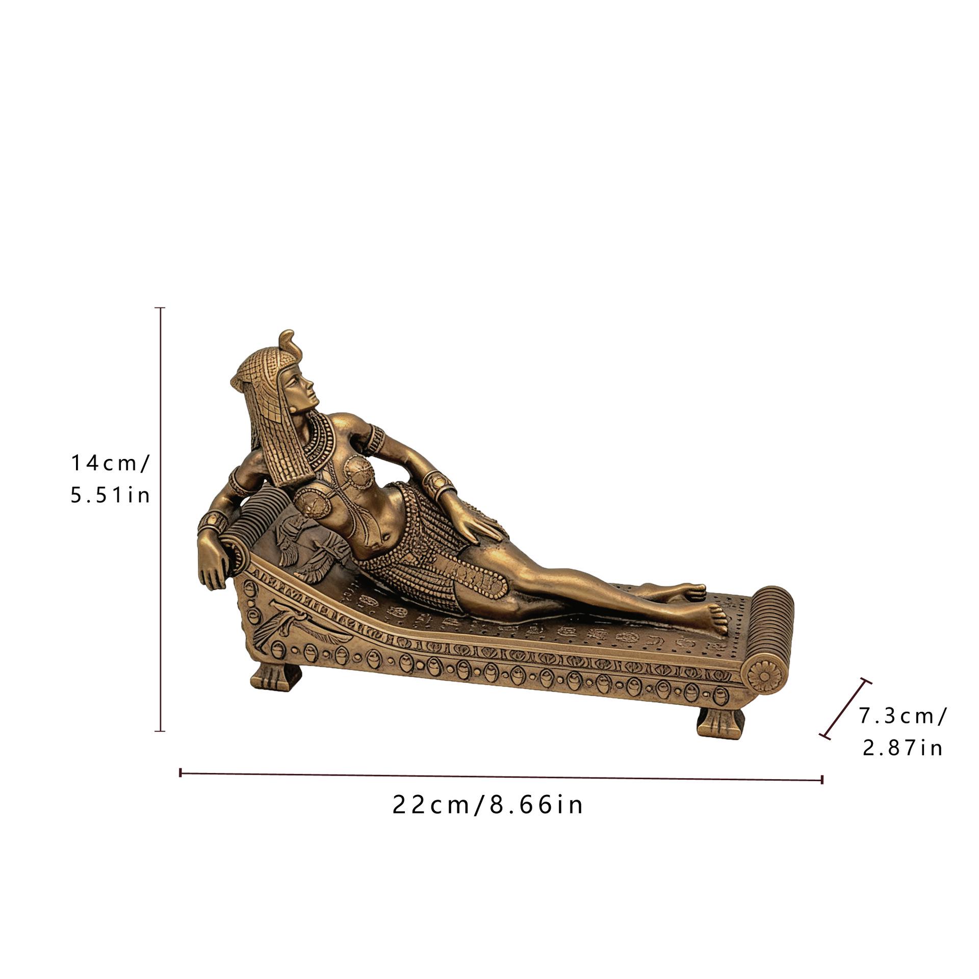 European Retro Sleeping Beauty Copper-Effect Resin Figurine for Home Decoration