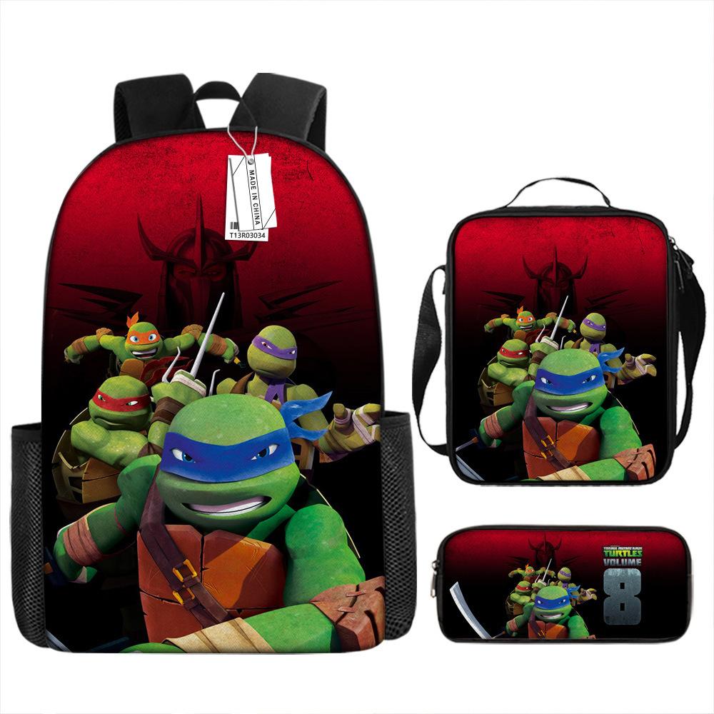 Teenage Mutant Ninja Turtles Children S School Bag Elementary School Student Cartoon Breathable Backpack Cute Burden Reduction Cool Printed Backpack Backpack