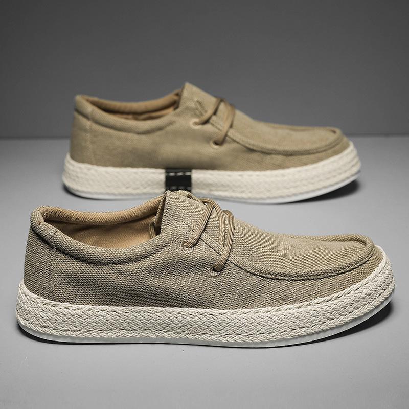 Canvas Shoes for Men Breathable Anti-Skid Summer Casual Board Shoes Versatile Canvas Work Trendy Shoes Man