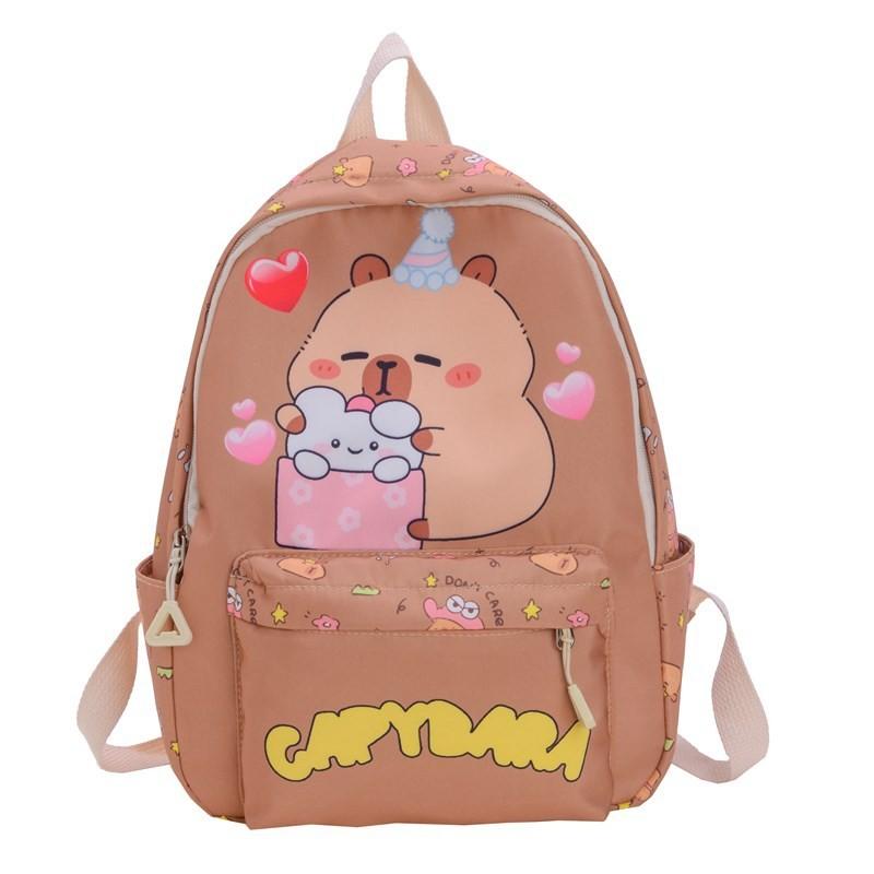Kids Kindergarten Capybara Backpack Large Capacity Unisex Boys Girls Bag School