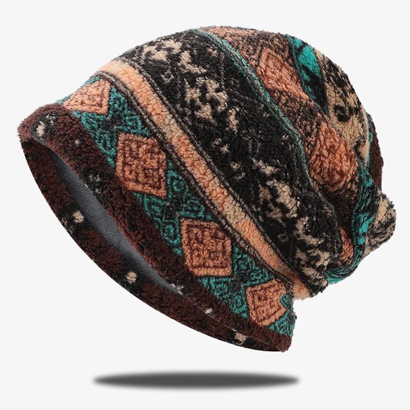 

Зимняя цветная шапка для мужчин и женщин, плюс бархатная теплая вязаная шапка, ветрозащитная, с защитой ушей, с капюшоном, для катания на открытом воздухе, холодная шапка, шапка от холода 56-60cm