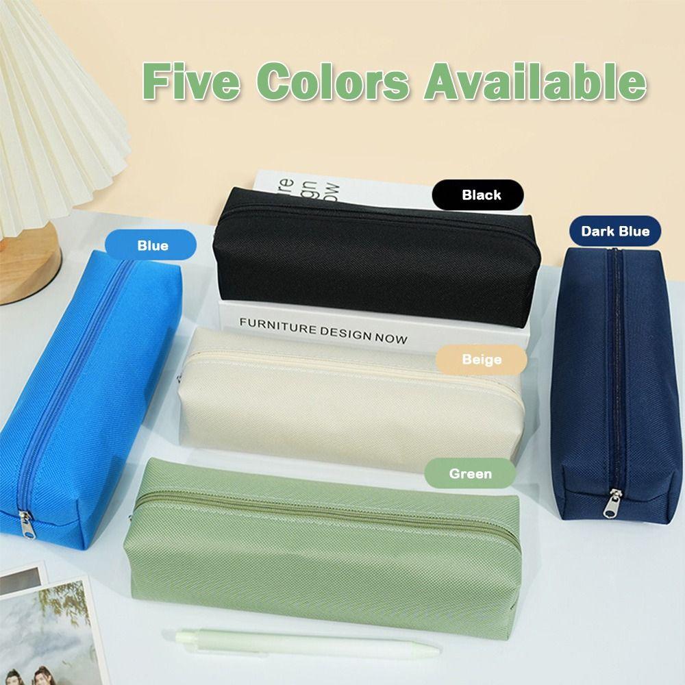 Large Capacity Pencil Case Solid Color Stationery Bag Stationery Pouch  Back To School Gift