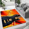 Tappetini stampati in 3D con chitarra colorata per soggiorno, tappeti antiscivolo, camera da letto, comodino, decorazione moderna per la casa, tappetini lavabili