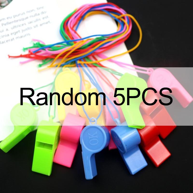 5/10/20PCS Pack Colorful Whistle with Rope Multifunction Plastic Cheerleading Whistles Sport Game Cheering Prop Party Supply ZYF