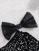 European & American Children's Elegant Sequin One-Shoulder Bow Princess Dress