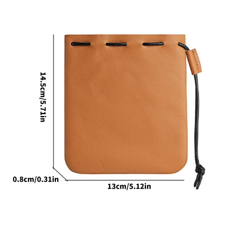 Genuine Leather Jewelry Pouch Soft Protective Bag For Necklaces Earrings Gift Packaging Customizable Size Color