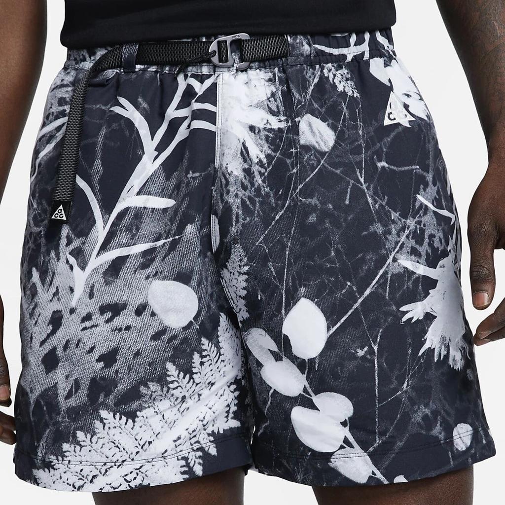 Nike All-Over Print Fitted Mid-Rise Drawstring Sports Shorts Men Shorts Black DV9546-010
