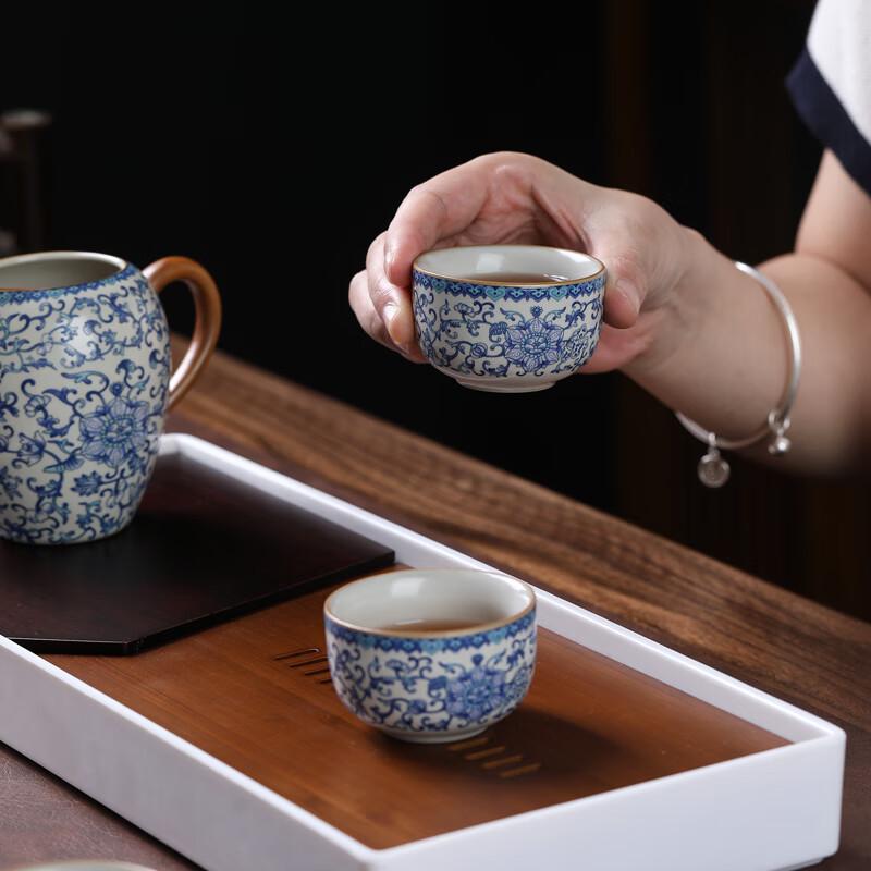 Ru Kiln Intertwined Lotus Ceramic Tea Set