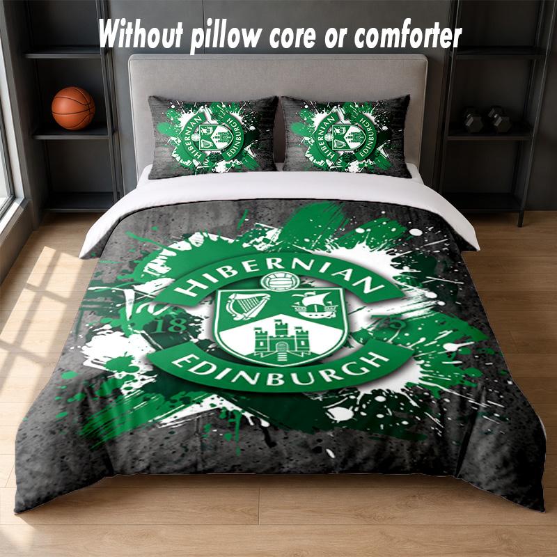 Hibernian FC Design Set Biancheria da Letto 1 Copripiumino + 2 Federe Morbido Traspirante Biancheria da Letto per la Casa