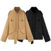Damen Lässiger Kurzer Trenchcoat Streetstyle Einreihige Oberbekleidung