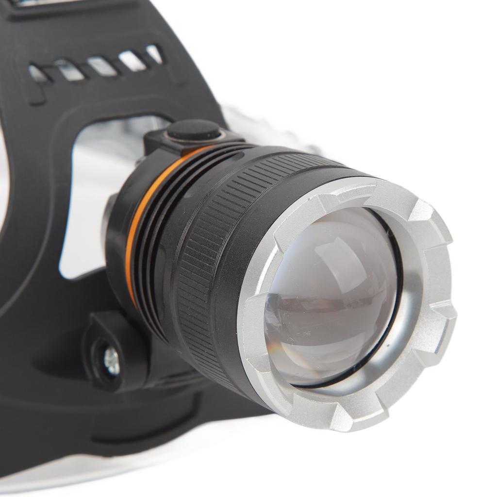 Rechargeable Headlamp High Brightness Adjustable Zoom Lightweight Waterproof Head Flashlight for Outdoor Night Fishing