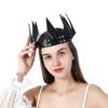 Leather Crown Mask  Fetish Head Black Cosplay Adult Halloween Masquerade Women's Costumes