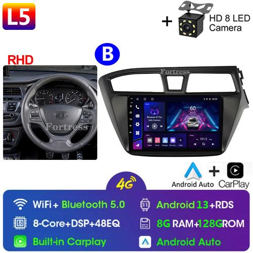 Fortress 6G 128G Android 12 Car Radio For Hyundai I20 LHD 2015 2016 2017 Stereo GPS Carplay Auto Multimedia Player 2Din DVD
