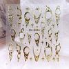Self-Adhesive 5D Nail Stickers 5D Embossed Gold Silver Nail Art Stickers Adhesive Backing Embossed Design Nail Stickers