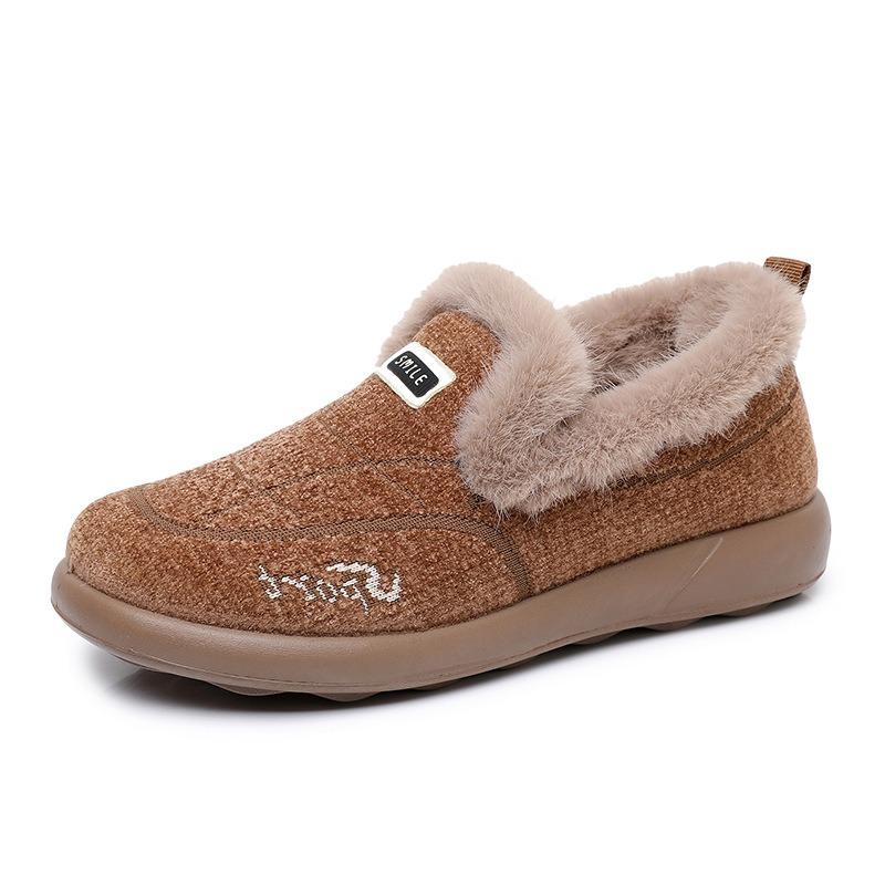 Women's Low-Cut Slip-On Winter Slippers, Soft Sole Comfortable House Shoes, Plush Lined Cozy Indoor Outdoor Casual Flats