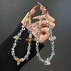 Exquisite Handmade Beaded Chain Phone Lanyard with Water Drop & Square Sugar Wrap Pendants