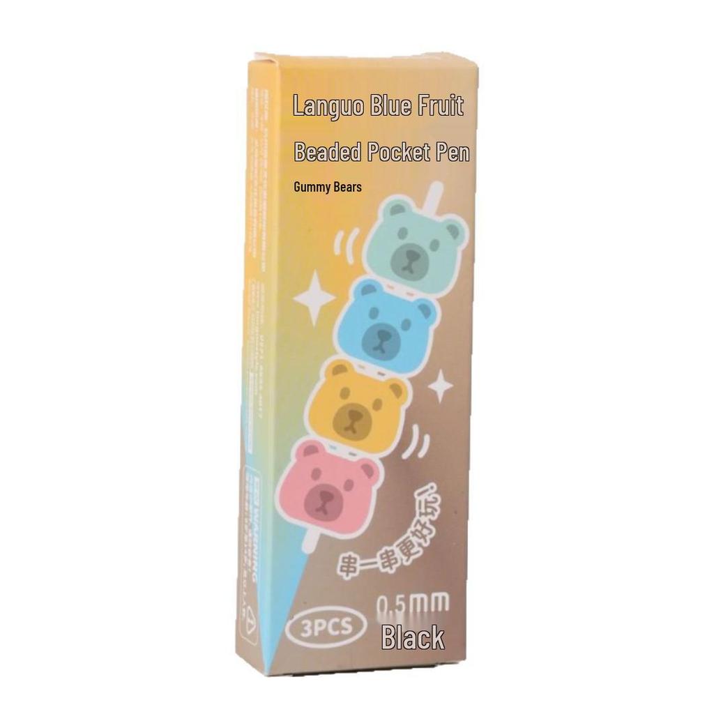 Blaue Kreative Regenbogen-Bohnen-Tasche Drucktyp Schwarzer Stift zum Schreiben & Journaling