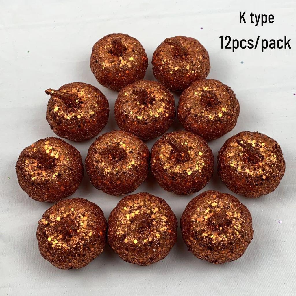 Halloween Foam Pumpkin Set, 5.5cm, 16-Pack - Ideal for Photography, Display, or Decoration.
