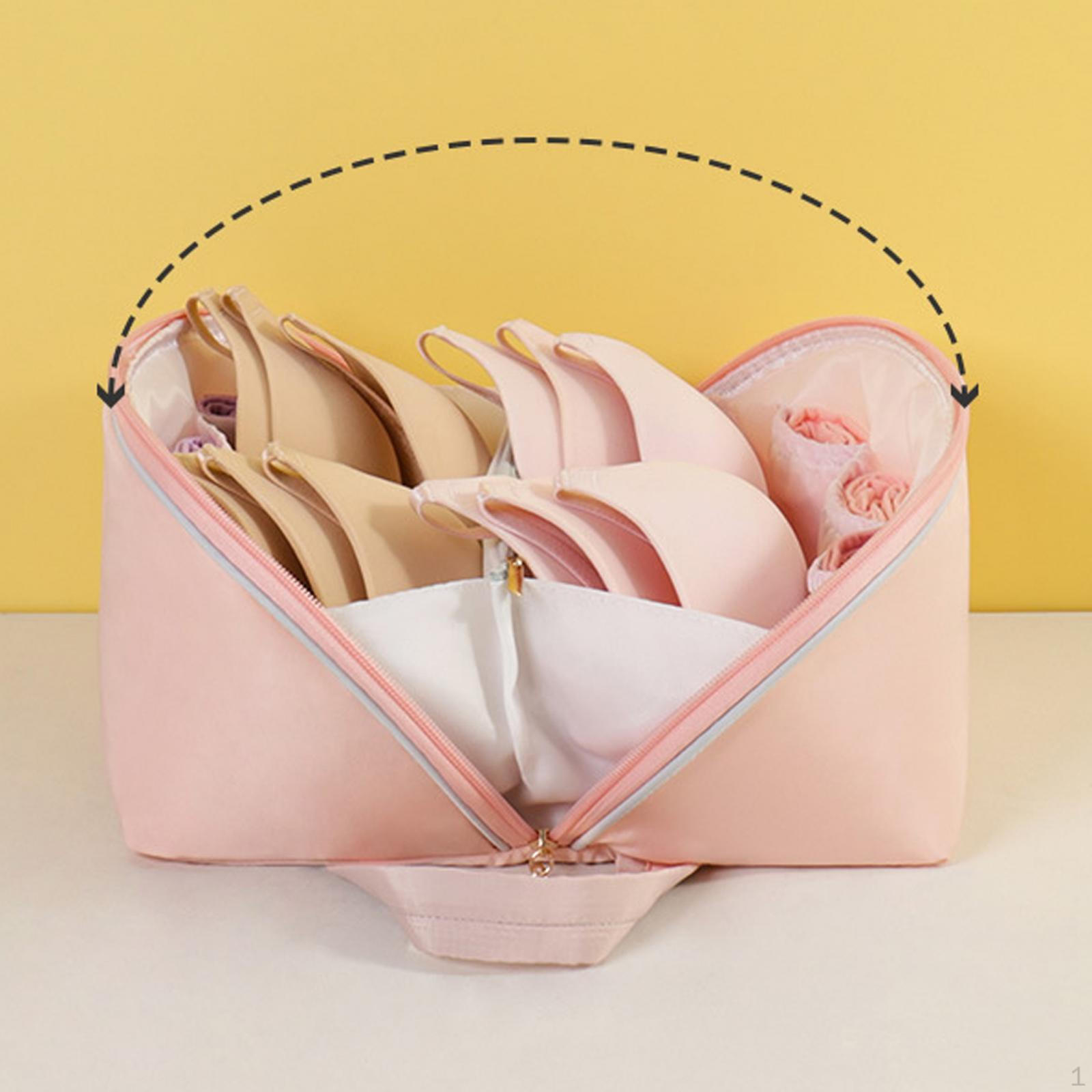 

Сумка для хранения бюстгальтера, нижнего белья, органайзер для упаковки туалетных принадлежностей, косметический макияж для дома розовый