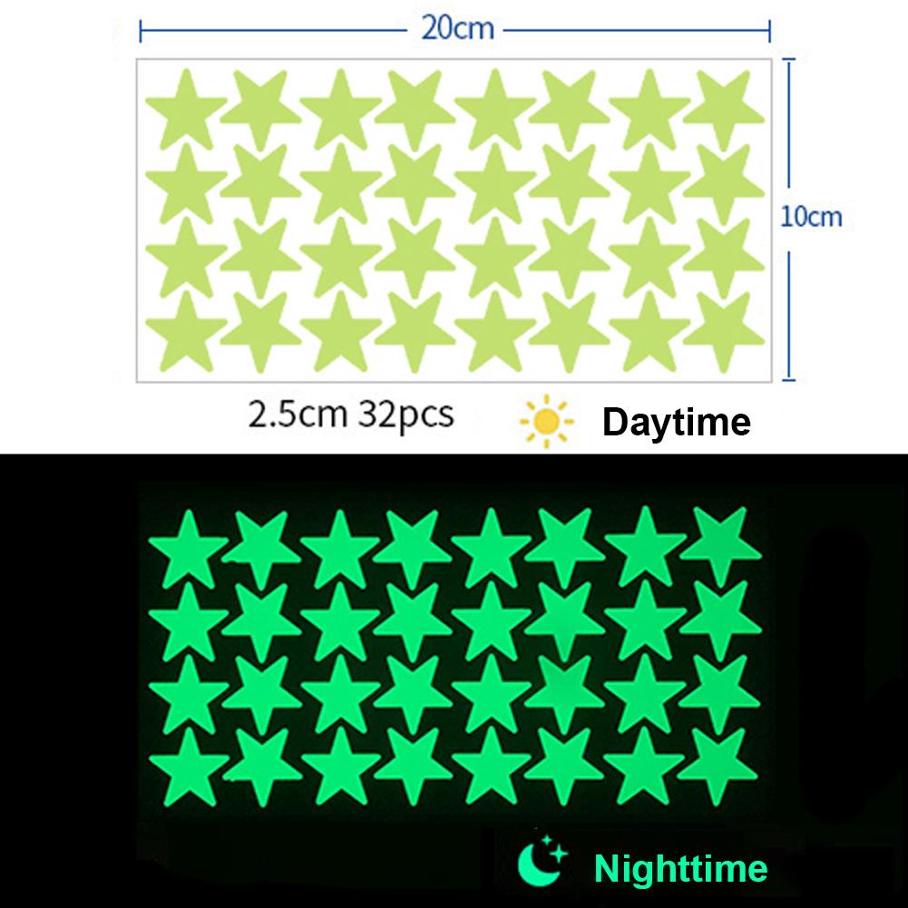 Glow In The Dark 3D Stars Moon Wall Stickers Creative Luminous Stickers Door Windows Room Decorate Glow In The Dark Wallpaper