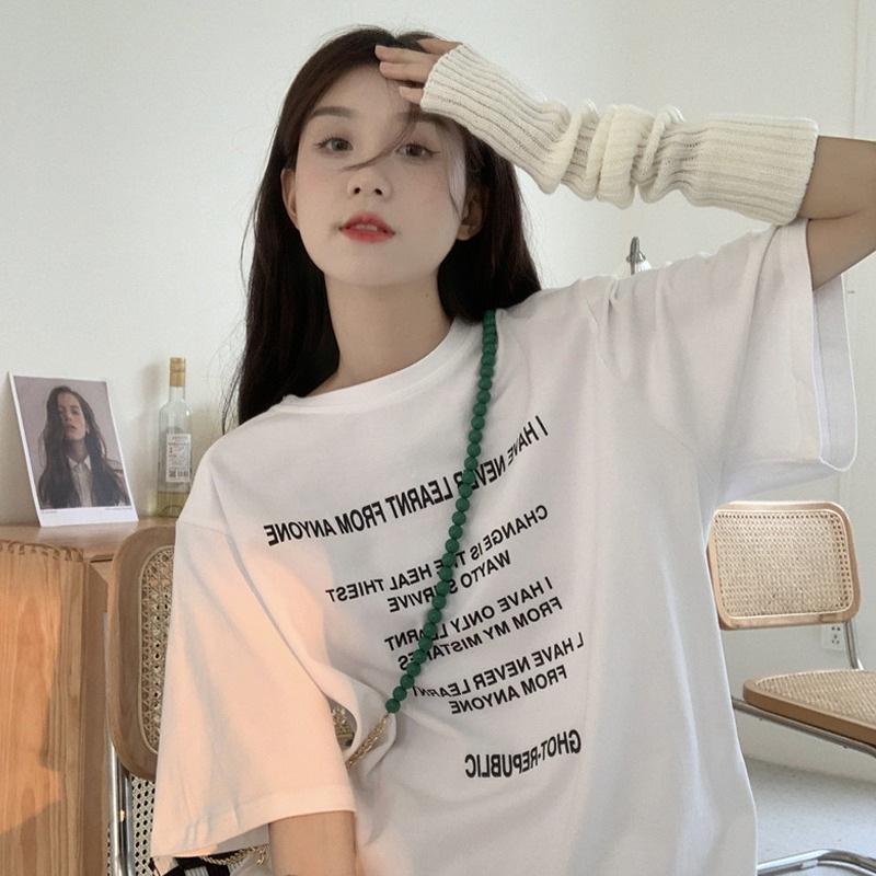 

Women s Early Spring 2025 Petite Loose Fit White Crew Neck Short Sleeve T-Shirt M сірий колір