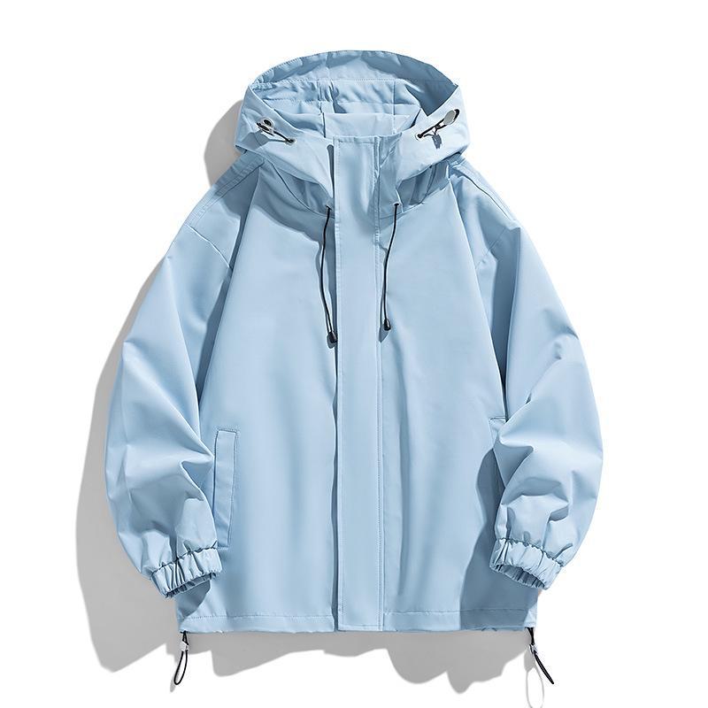 Chaqueta con capucha unisex para exteriores, color sólido para primavera y otoño, ropa deportiva informal para hombre, ropa para parejas.