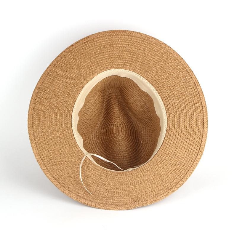 New summer men's and women's gender-neutral sunshade straw hat fashion sunscreen UV protection straw Panama top hat