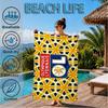 Lyon Football Crest Design Printed Microfiber Beach Towel, Soft And Absorbent, Quick-Dry, Ideal for Summer Travel, Beach Essential, Swimming Pool