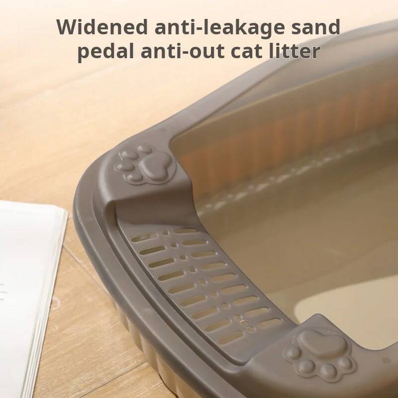Cat Litter Box Thickening Kitty Sandbox Semi-enclosed High Side Splashproof Pet Bedpans with Litter Scoop Cleaning Cat Supplies