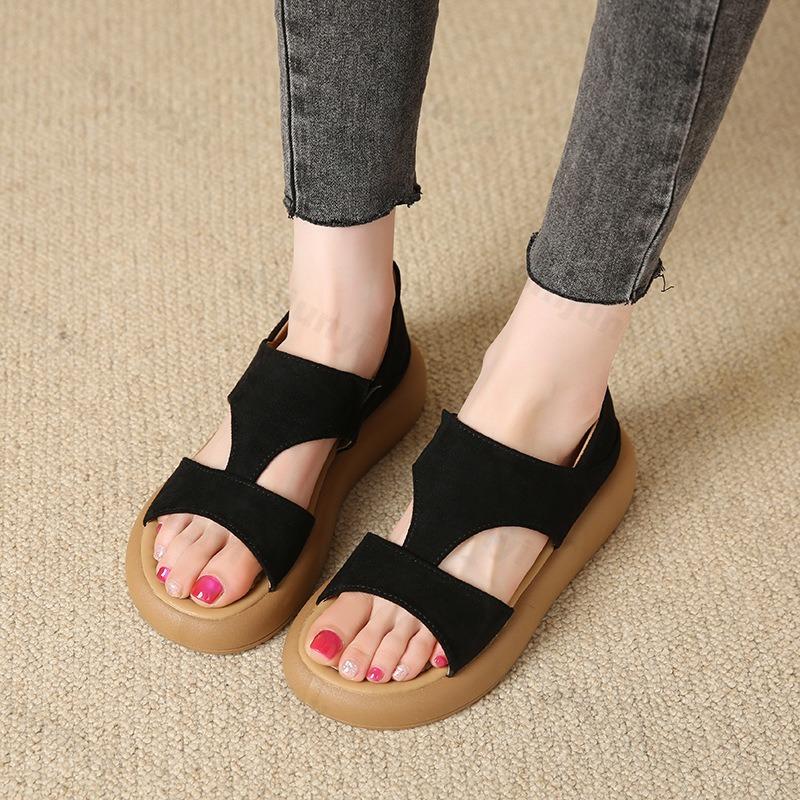 Fashion Fashion Leopard Casual Sandals for Women 2025 Summer New Thick Sole Open Toes Comfortable Cool Shoes Outdoor Beach Single Shoes