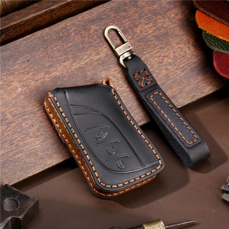 Leather Car Remote Key Cover For Lexus New ES200 ES300h LS500h NX350h NX400h RZ450e GX RX350h LX700h Key Case Holder Shell Chain