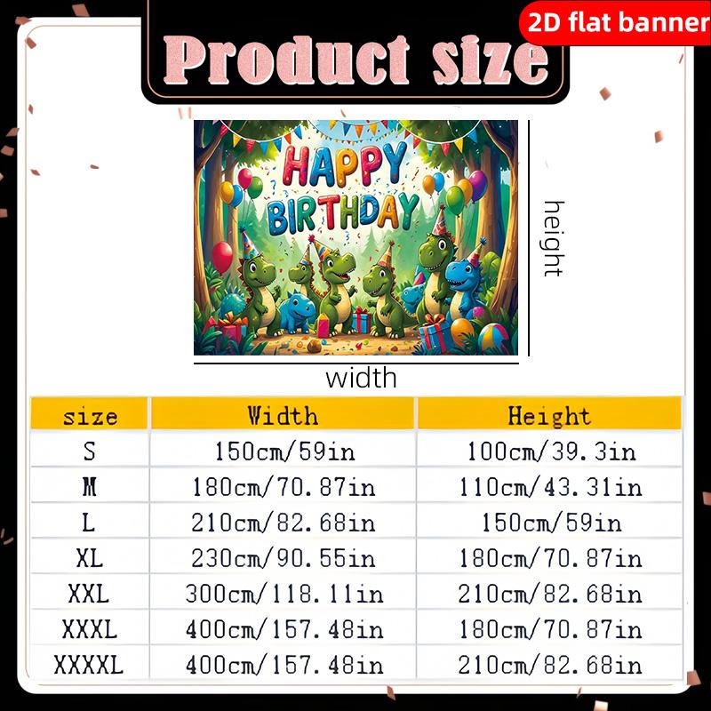 1 Piece of Birthday Party Background Decoration Banner with Cute Dinosaur Pattern, Suitable for Courtyard and Corridor Scenes