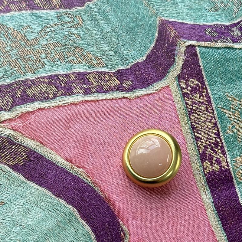 10 ADET Güzel Shank Düğmeleri Yuvarlak Altın Rengi İnci Şaft Düğmeleri Kadın Bluz Ceket Giyim Aksesuarları