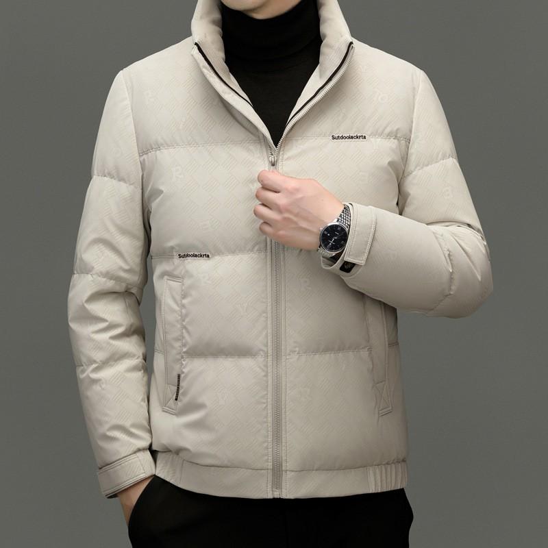 Mens Winter Duck Down Jacket Stand Collar Warm Thick Puffer Coat Urban Style Cold Weather