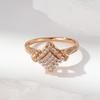 Luxury Full Paved Natural Zircon Women'S Ring  Rose Gold Unique Design Bride Wedding Jewelry Best Gift For Girls