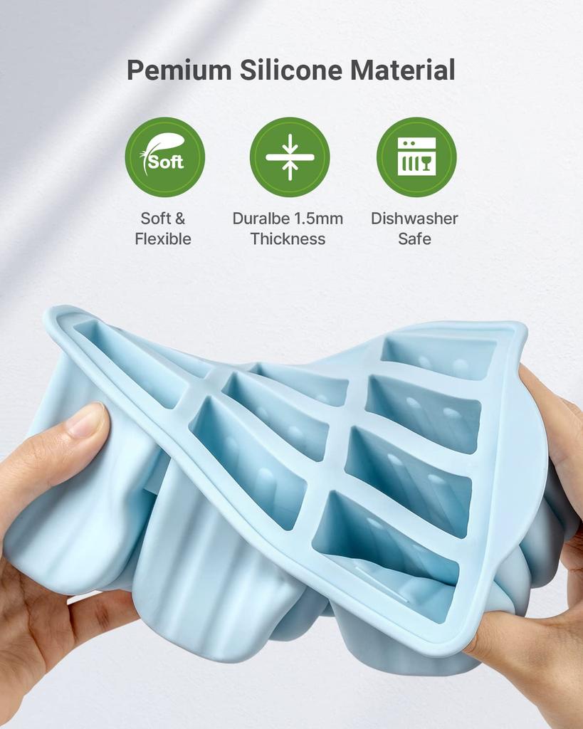 9/10/12 Mřížkové formy na nanuky Letní DIY Silikonové nástroje na zmrzlinu S dřevěnými tyčinkami Snadné vyjmutí Bez BPA pro kuchyňské doplňky